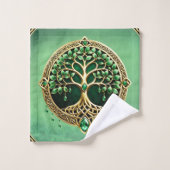 生命の木とケルト結び目模様。 バスタオルセット (ウォッシュタオル)