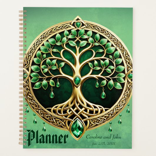 生命の木とケルト結び目模様。 プランナー手帳 (正面)