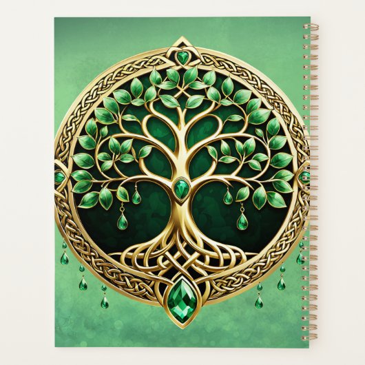 生命の木とケルト結び目模様。 プランナー手帳 (裏面)