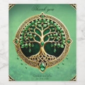 生命の木とケルト結び目模様。 ワインラベル (シングルラベル)