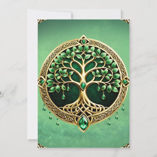 生命の木とケルト結び目模様。 招待状 (裏面)