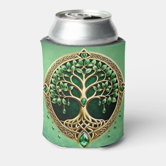生命の木とケルト結び目模様。 缶クーラー (缶裏面)