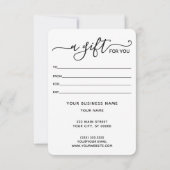 生命の木のタロット星占いギフト証明書 (裏面)