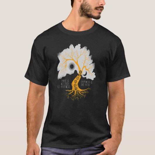 生命の木のチャクラシンボル幸せ Tシャツ (正面)