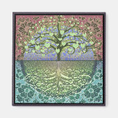 生命の木のハートと愛 マグネット (正面)