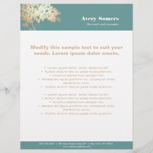 生命の木のロゴ健康と健康 チラシ (正面)