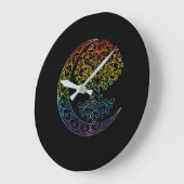 生命の木の三日月の位相マンダラヨガギフト ラージ壁時計 (傾斜)