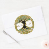 生命の木の丸クラシックいステッカー ラウンドシール (封筒)