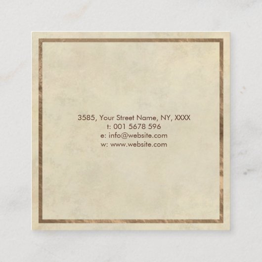 生命の木の渦巻き スクエア名刺 (裏面)