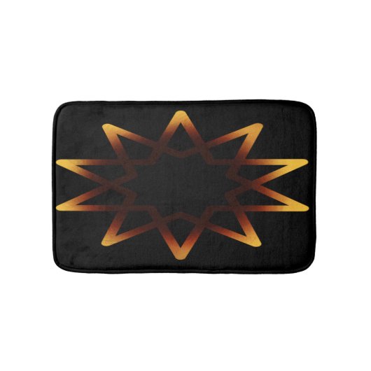 生命の木の燃えるオレンジ色のシンボル バスマット (正面)