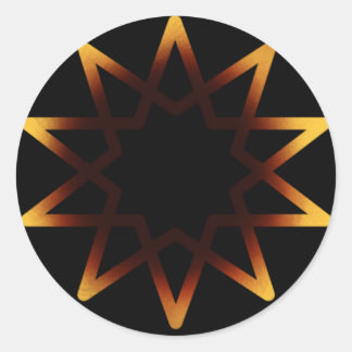 生命の木の燃えるオレンジ色のシンボル ラウンドシール