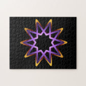 生命の木の紫オレンジの星のシンボル ジグソーパズル (横)