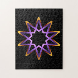 生命の木の紫オレンジの星のシンボル ジグソーパズル