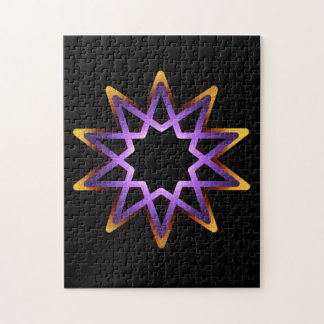 生命の木の紫オレンジの星のシンボル ジグソーパズル