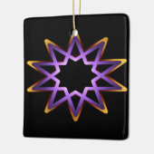 生命の木の紫オレンジの星のシンボル セラミックオーナメント (左)