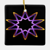 生命の木の紫オレンジの星のシンボル セラミックオーナメント (正面)