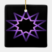 生命の木の紫色の星のシンボル セラミックオーナメント (裏面)