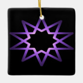 生命の木の紫色の星のシンボル セラミックオーナメント (正面)