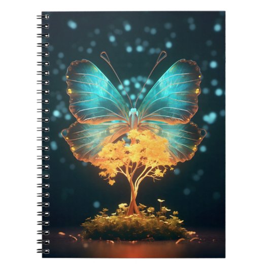 生命の木の美しい大きな蝶 ノートブック (正面)