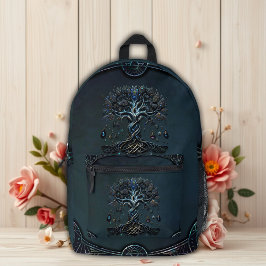 生命の木の輝き魂の宝石 プリントバックパック