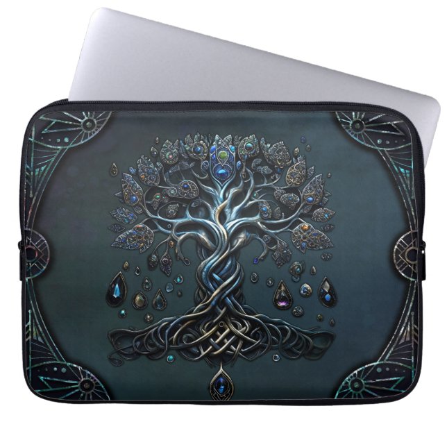 生命の木の輝き魂の宝石 ラップトップスリーブ (正面)