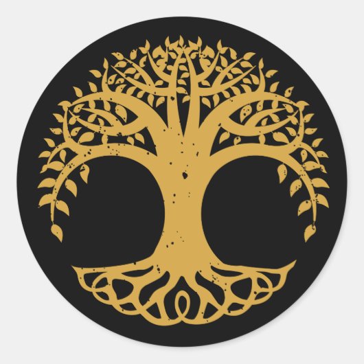 生命の木ケルトのシンボル ラウンドシール (正面)