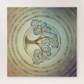 生命の木ゴールデンスパイラルと大理石 ジグソーパズル (横)