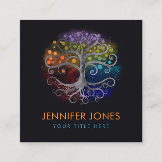 生命の木シルバースワール スクエア名刺 (正面)