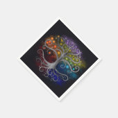 生命の木シルバースワール スタンダードカクテルナプキン (角)