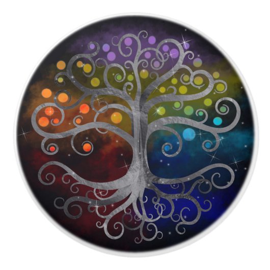 生命の木シルバースワール セラミックノブ (正面)