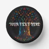 生命の木ステンドグラスのモザイク ペーパーボウル (正面)