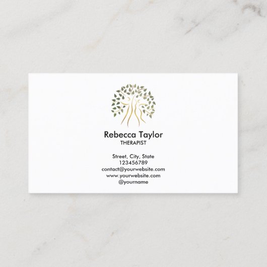 生命の木セラピストライフコーチフィットネスヘルス 名刺 (裏面)