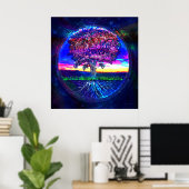 生命の木ダークブルー ポスター (ホームオフィス)