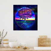 生命の木ダークブルー ポスター (キッチン)