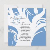 生命の木ヘブライ系ユダヤ人結婚の青 招待状 (裏面)