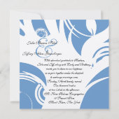 生命の木ユダヤ人結婚式招待状ブルー 招待状 (裏面)