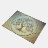 生命の木金の渦巻きと大理石 ドアマット (アングル)