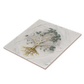 生命の木3Dイラストレーション白大理石 タイル (側面)