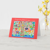 生命の木　おめでとう　ウェディングカード カード (黄色い花)