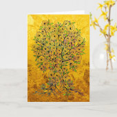 生命の木 – らせん状葉フルーツ1 カード (黄色い花)