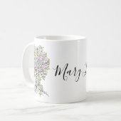 生命の木 – らせん状葉フルーツ1 コーヒーマグカップ (正面左)