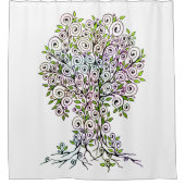 生命の木 – らせん状葉フルーツ1 シャワーカーテン (正面)