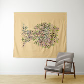 生命の木 – らせん状葉フルーツ1 タペストリー (インサイチュ(横))