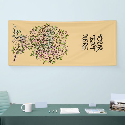 生命の木 – らせん状葉フルーツ1 横断幕 (トレードショー)