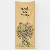 生命の木 – らせん状葉フルーツ1 横断幕 (縦)