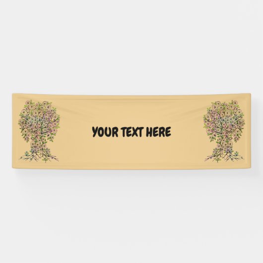 生命の木 – らせん状葉フルーツ1 横断幕 (横)