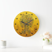 生命の木 – らせん状葉果物1 ラージ壁時計 (ホーム)