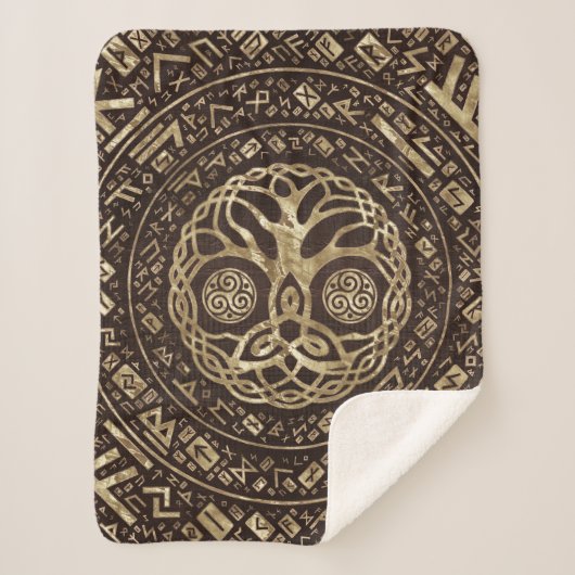 生命の木-イグドラシルとトリニティーノット シェルパブランケット (正面)