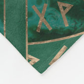 生命の木-イグドラシルとフターク-マラカイト フリースブランケット (角)