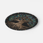 生命の木-イグドラシルゴールデンアンドマーブルオーナメント ペーパープレート (アングル)